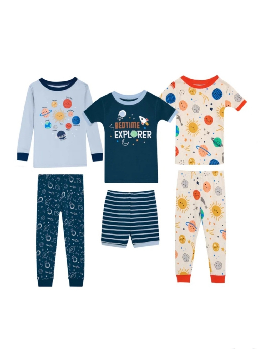 NWT Koala Kids 6-Piece Pajama Set Space Planets Size 5